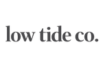 The text 'low tide co.' appears in a dark gray serif typeface centered on a plain white background.